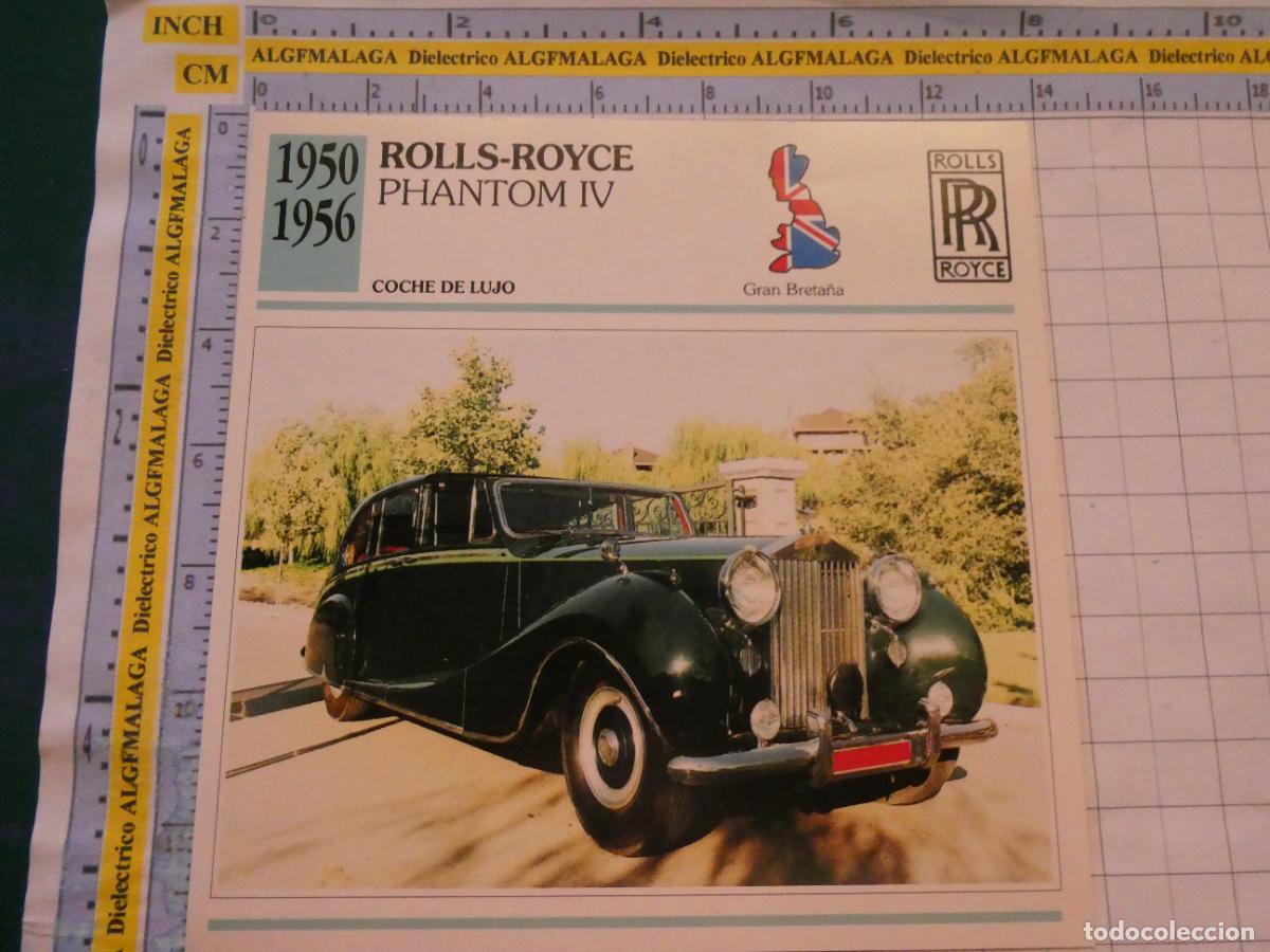 Coches y motocicletas: TARJETA FICHA T&Eacute;CNICA COCHES DE COLECCI&Oacute;N PLANETA AGOSTINI GRAN BRETA&Ntilde;A 1950 ROLLS ROYCE PHANT. 1042