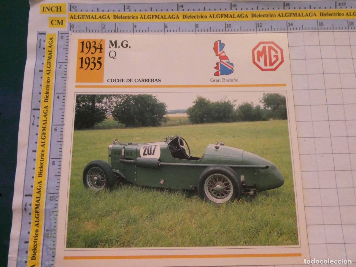 Coches y motocicletas: TARJETA FICHA T&Eacute;CNICA COCHES DE COLECCI&Oacute;N PLANETA AGOSTINI GRAN BRETA&Ntilde;A 1934 M.G. Q 1048