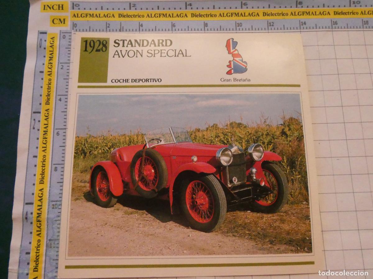 Coches y motocicletas: TARJETA FICHA T&Eacute;CNICA COCHES DE COLECCI&Oacute;N PLANETA AGOSTINI GRAN BRETA&Ntilde;A 1928 STANDARD AVON SPEC 1052