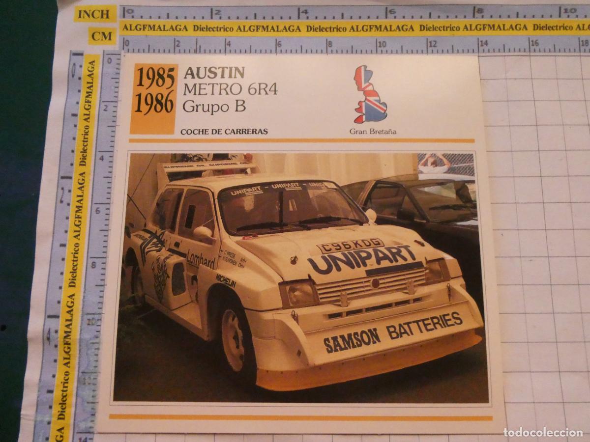Coches y motocicletas: TARJETA FICHA T&Eacute;CNICA COCHES DE COLECCI&Oacute;N PLANETA AGOSTINI GRAN BRETA&Ntilde;A 1985 AUSTIN METRO 6R4 1054
