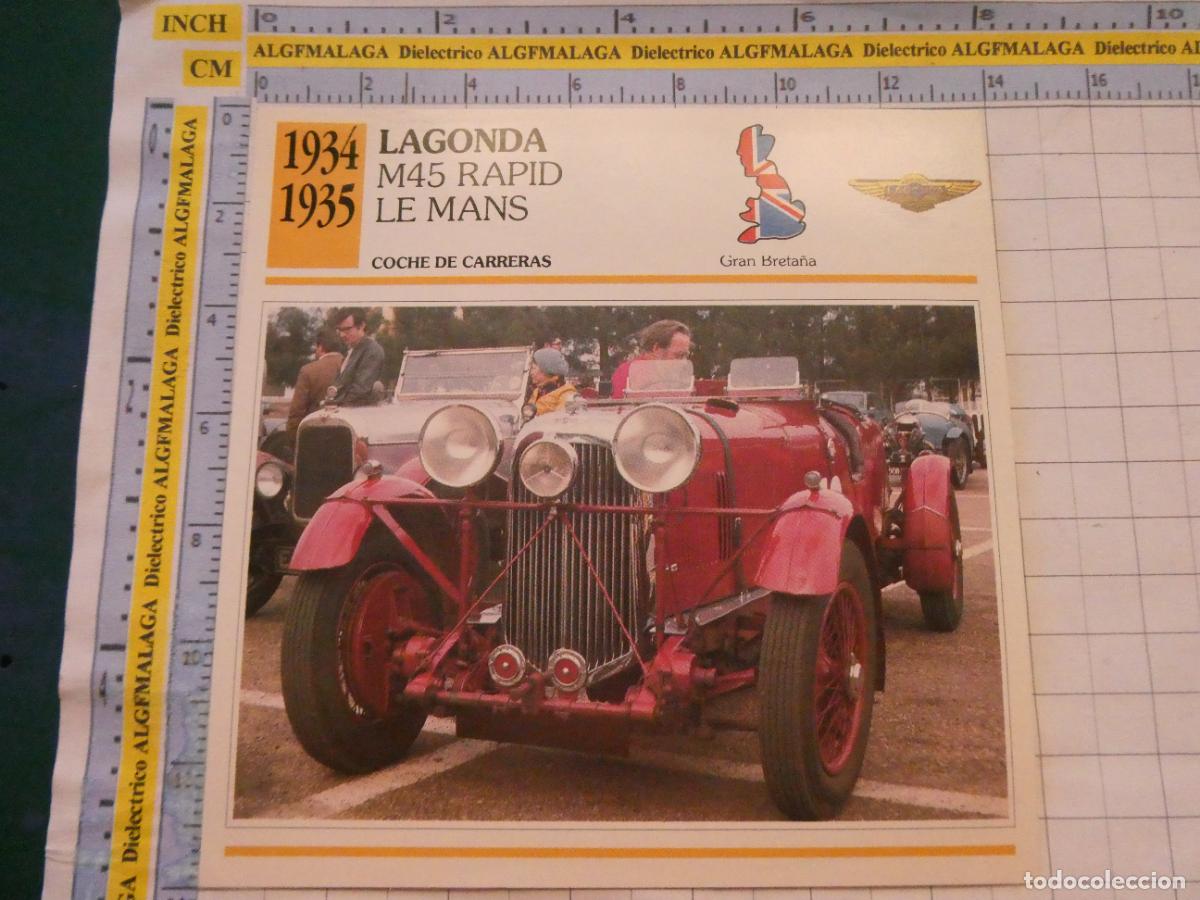 Coches y motocicletas: TARJETA FICHA T&Eacute;CNICA COCHES DE COLECCI&Oacute;N PLANETA AGOSTINI GRAN BRETA&Ntilde;A 1934 LAGONDA M45 RAPID 1055