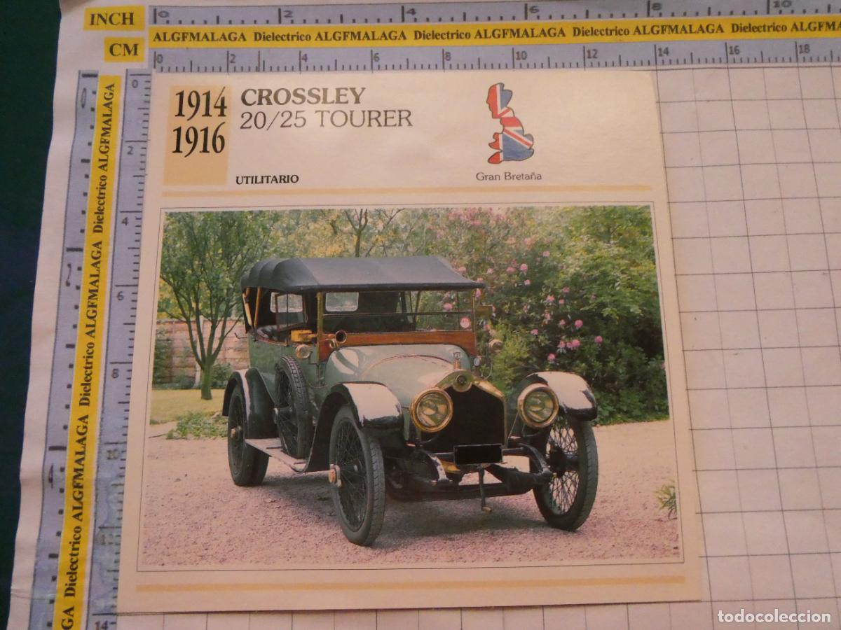 Coches y motocicletas: TARJETA FICHA T&Eacute;CNICA COCHES DE COLECCI&Oacute;N PLANETA AGOSTINI GRAN BRETA&Ntilde;A 1914 CROSSLEY 20/25 TOU 1058