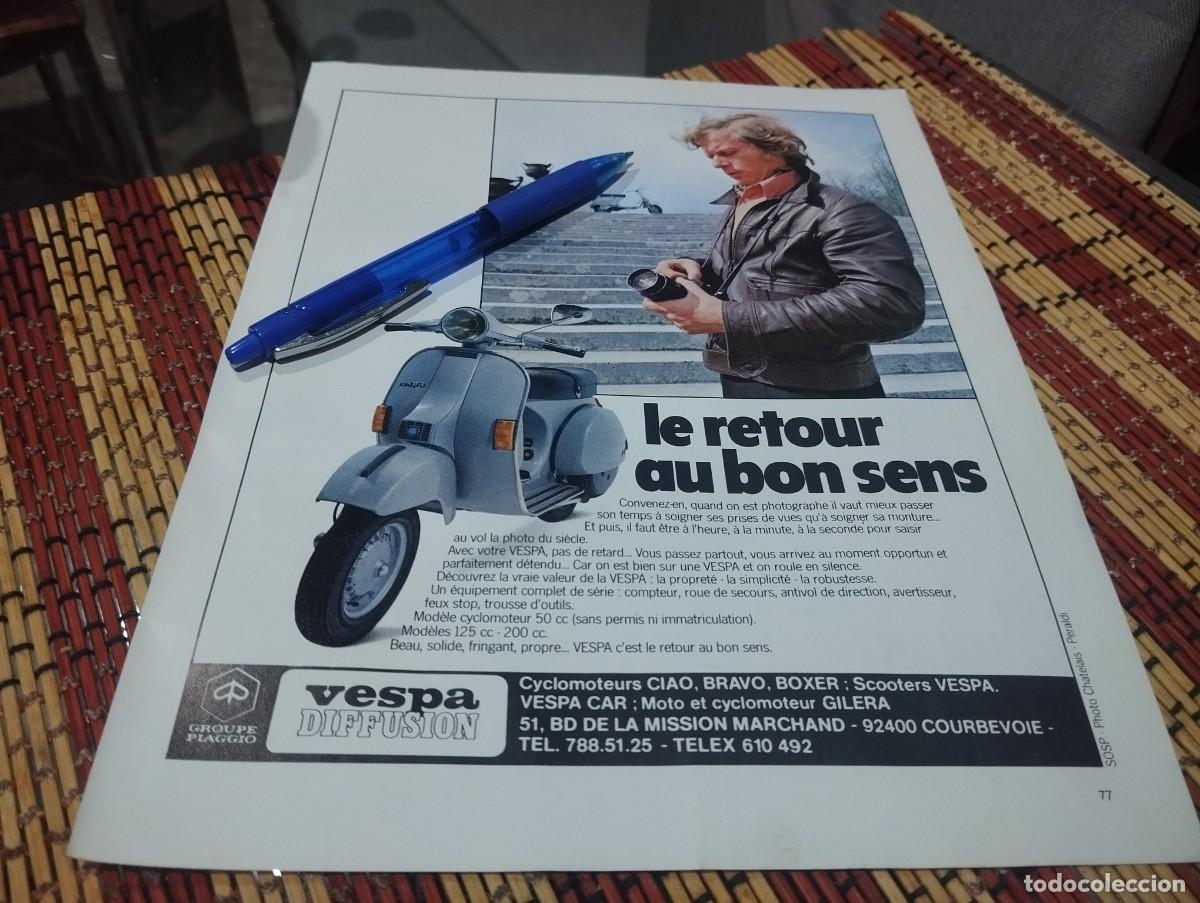 Coches y motocicletas: MOTO VESPA DIFFUSION CLIPPING ANUNCIO PUBLICIDAD REVISTA FRANCESA 1978 BONITO PARA ENMARCAR