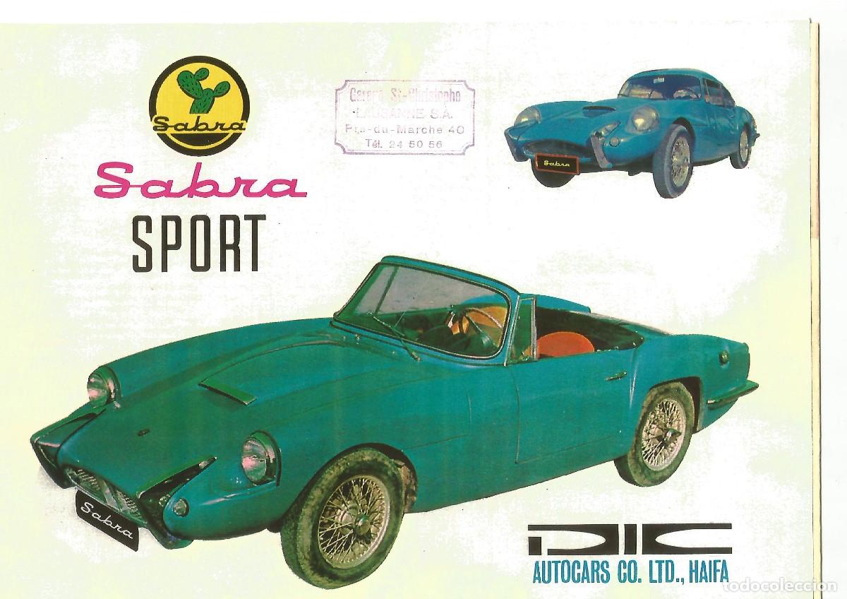 Coches y motocicletas: Sabra Sport Autocars Haifa Israel folleto 4 p&aacute;ginas alem&aacute;n fotocopia con sello original 1964 1968