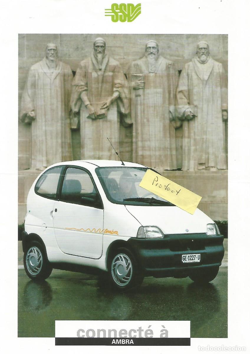 Coches y motocicletas: SSP Ligier Ambra el&eacute;ctrico 1992 folleto doble cara 4 idiomas franc&eacute;s / alem&aacute;n / ingl&eacute;s / italiano