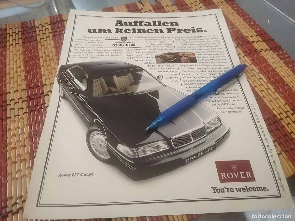 Coches y motocicletas: COCHE ROVER 827 COUPE CLIPPING HOJA ANUNCIO PUBLICIDAD REVISTA ALEMANA 1994 BONITO PARA ENMARCAR