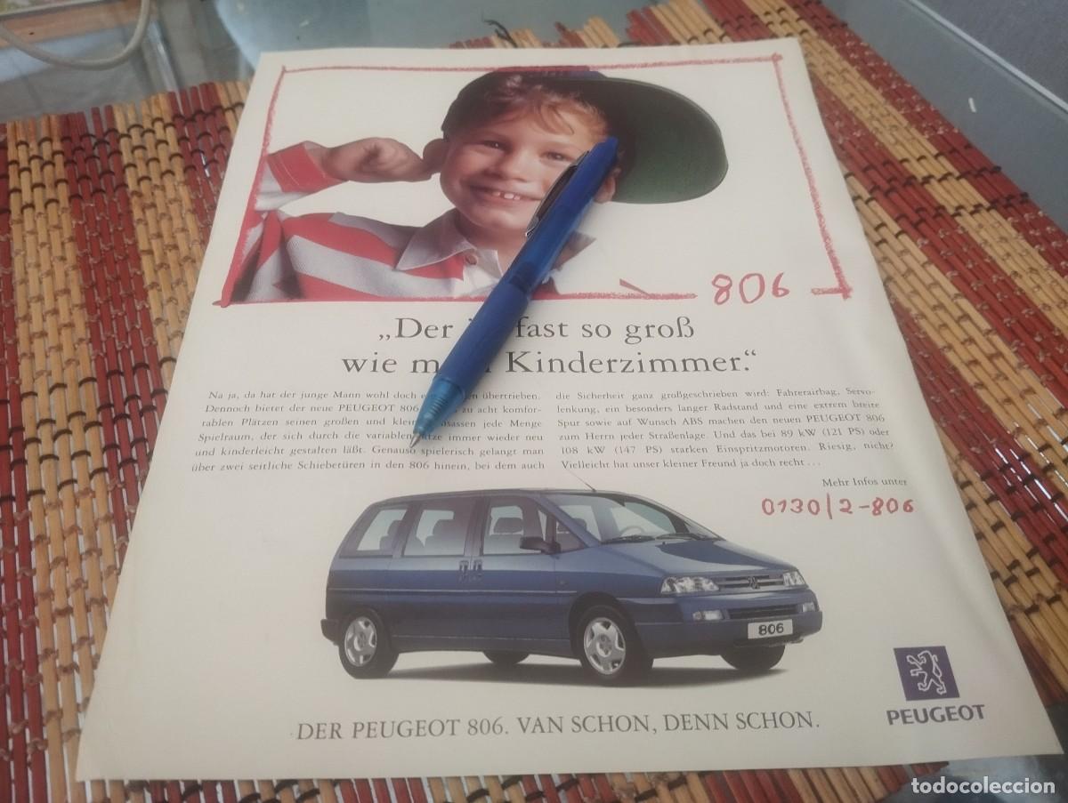 Coches y motocicletas: COCHE PEUGEOT 806 CLIPPING HOJA ANUNCIO PUBLICIDAD REVISTA ALEMANA 1994 BONITO PARA ENMARCAR