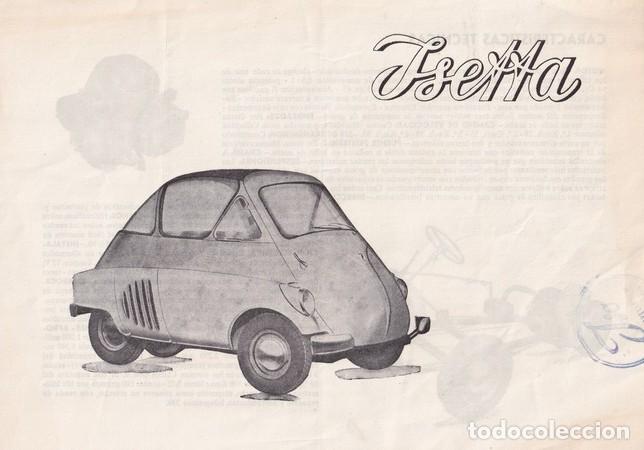 Coches y motocicletas: Folleto publicitario del autom&oacute;vil 'ISETTA' de los a&ntilde;os 50.