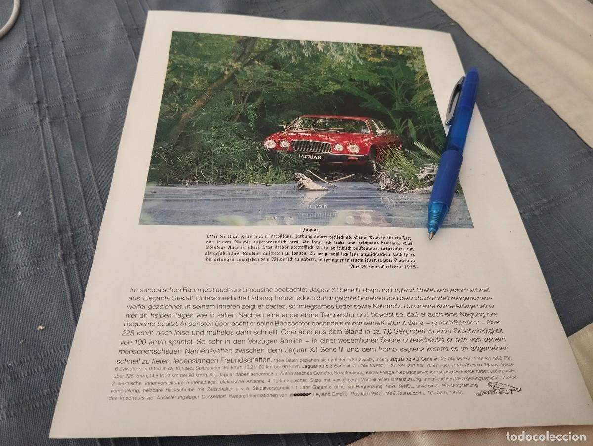 Carros e motociclos: COCHE JAGUAR XJ CLIPPING HOJA ANUNCIO PUBLICIDAD REVISTA ALEMANA 1979 BONITO PARA ENMARCAR
