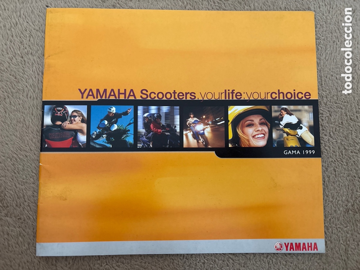 Coches y motocicletas: FOLLETO CAT&Aacute;LOGO MOTO YAMAHA GAMA 1999 SCOOTER MOTORCYCLES