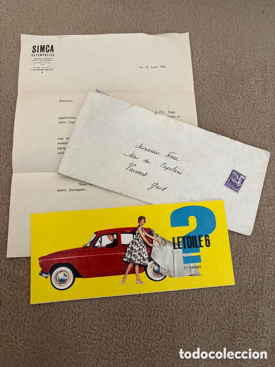Coches y motocicletas: FOLLETO PUBLICIDAD DEL COCHE SIMCA ETOILE 6 CV 1961