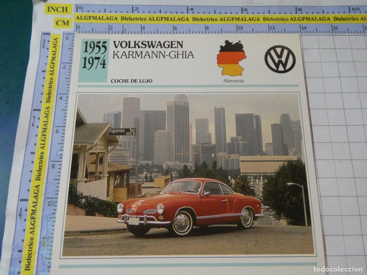 Voitures et Motocyclettes: TARJETA FICHA T&Eacute;CNICA COCHES DE COLECCI&Oacute;N PLANETA AGOSTINI ALEMANIA 1955 VOLKSWAGEN KARMANN GHI 1060