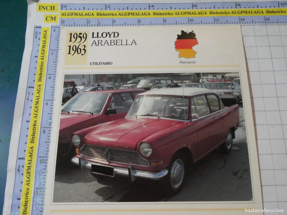 Coches y motocicletas: TARJETA FICHA T&Eacute;CNICA COCHES DE COLECCI&Oacute;N PLANETA AGOSTINI ALEMANIA 1959 LLOYD ARABELLA 1062