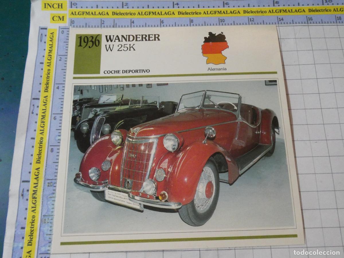 Coches y motocicletas: TARJETA FICHA T&Eacute;CNICA COCHES DE COLECCI&Oacute;N PLANETA AGOSTINI ALEMANIA 1936 WANDERER W 25K 1064