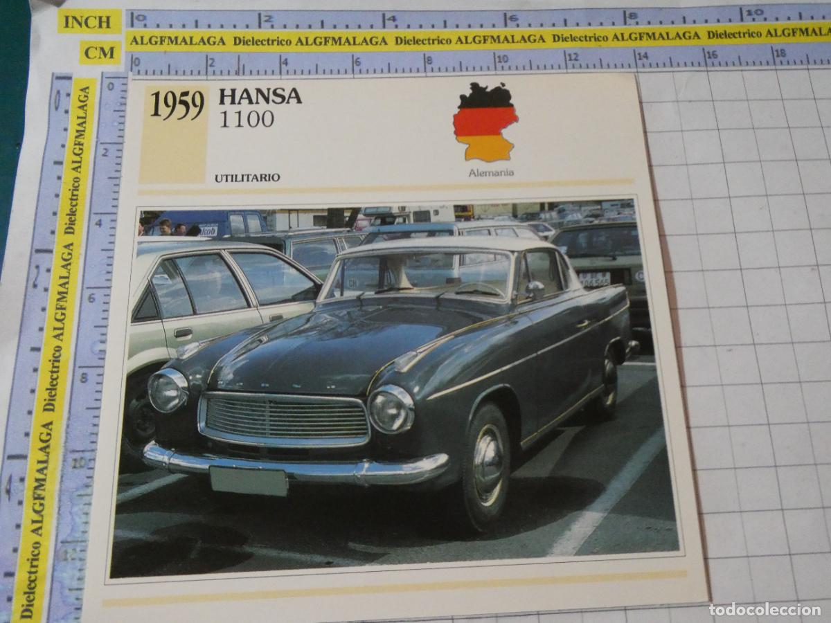 Coches y motocicletas: TARJETA FICHA T&Eacute;CNICA COCHES DE COLECCI&Oacute;N PLANETA AGOSTINI ALEMANIA 1959 HANSA 1100 1067