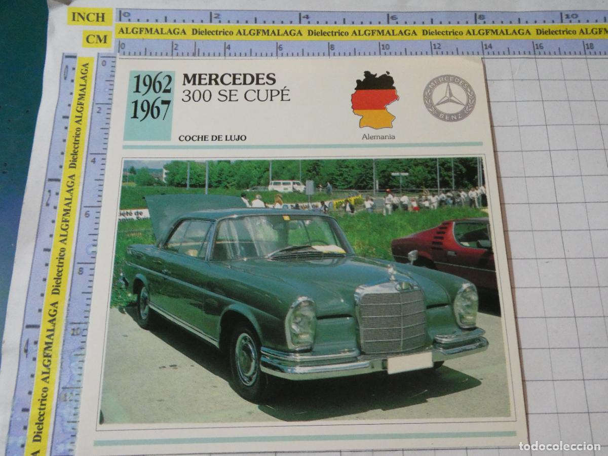 Coches y motocicletas: TARJETA FICHA T&Eacute;CNICA COCHES DE COLECCI&Oacute;N PLANETA AGOSTINI ALEMANIA 1962 MERCEDES BENZ 300 1069