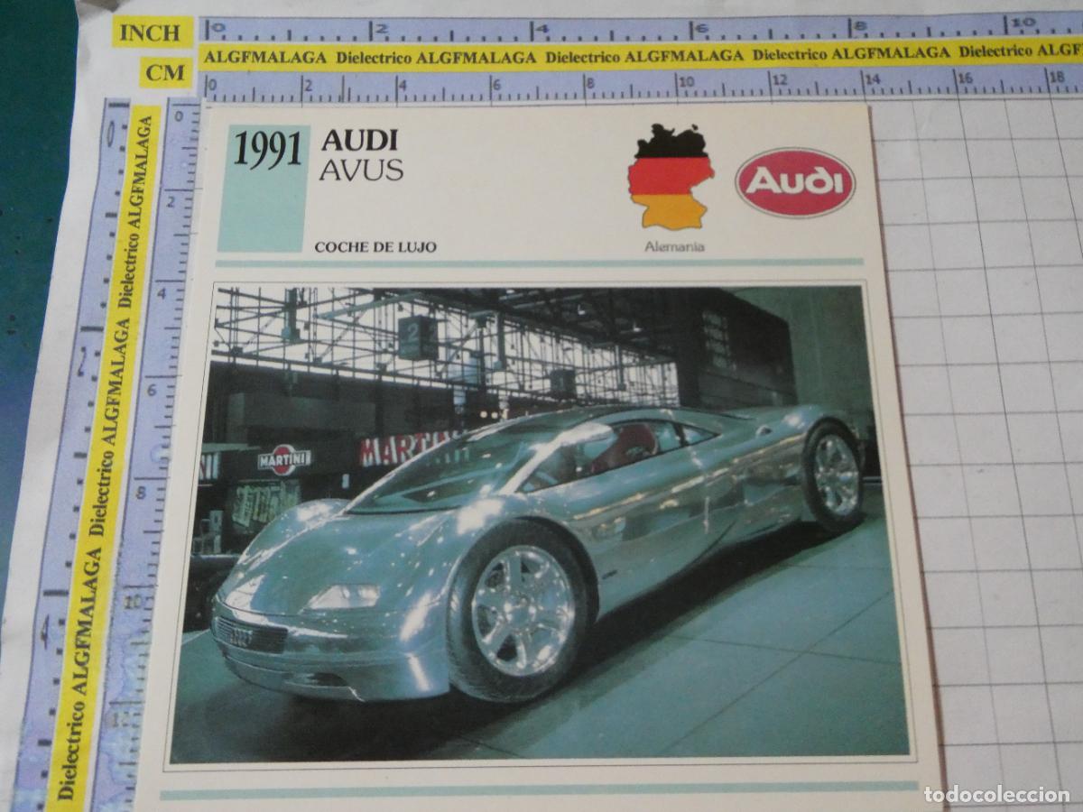 Coches y motocicletas: TARJETA FICHA T&Eacute;CNICA COCHES DE COLECCI&Oacute;N PLANETA AGOSTINI ALEMANIA 1991 AUDI AVUS 1070