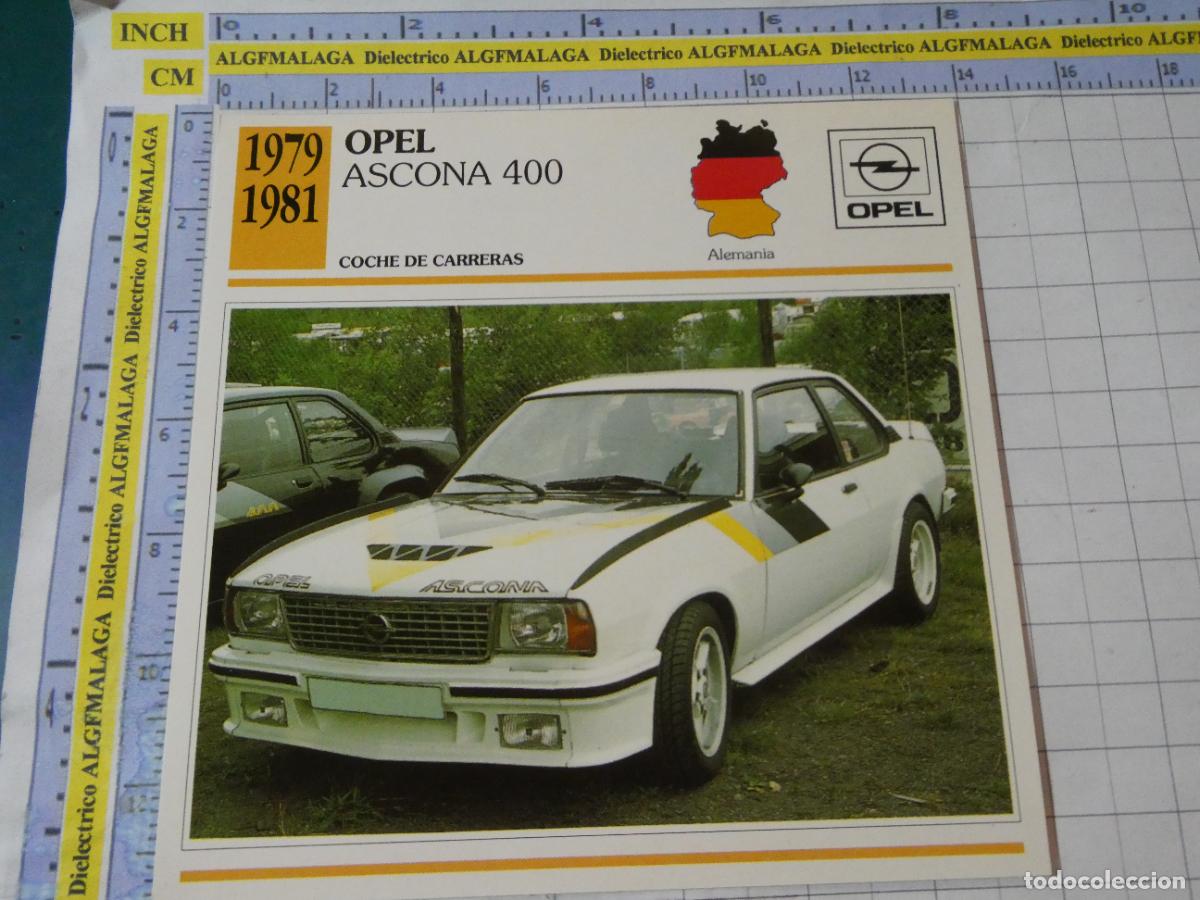Coches y motocicletas: TARJETA FICHA T&Eacute;CNICA COCHES DE COLECCI&Oacute;N PLANETA AGOSTINI ALEMANIA 1979 OPEL ASCONA 400 1072