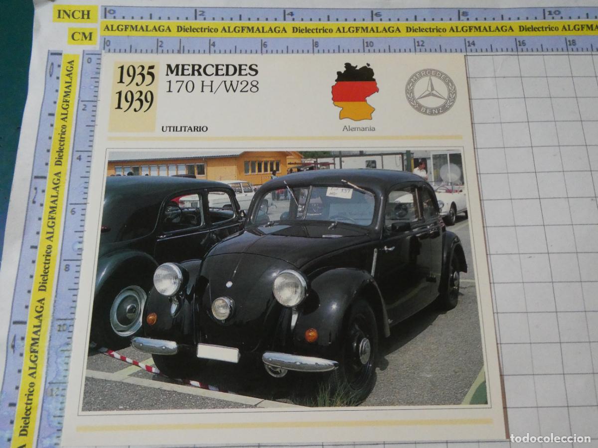 Coches y motocicletas: TARJETA FICHA T&Eacute;CNICA COCHES DE COLECCI&Oacute;N PLANETA AGOSTINI ALEMANIA 1935 MERCEDES BENZ 170 1077