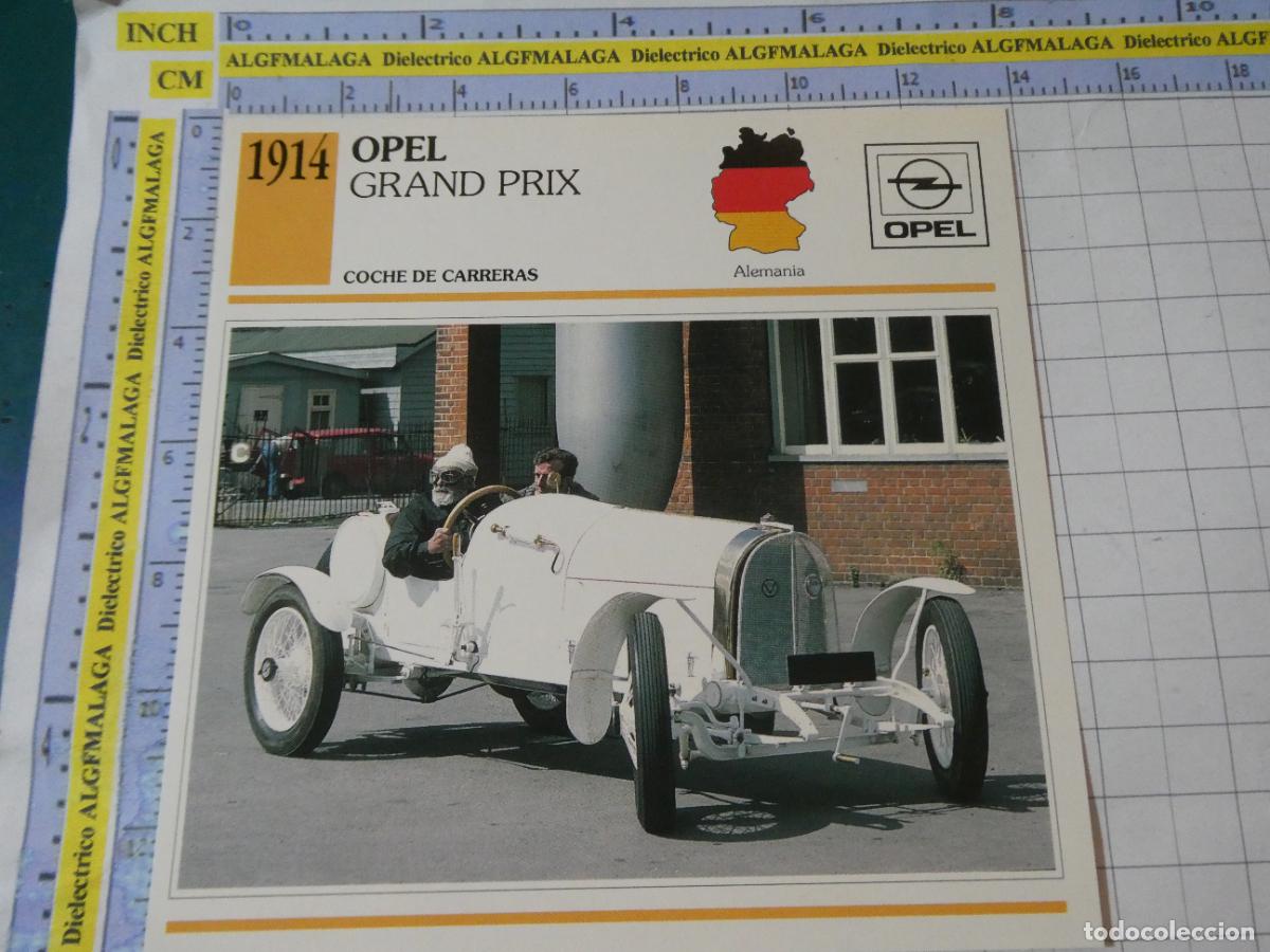 Coches y motocicletas: TARJETA FICHA T&Eacute;CNICA COCHES DE COLECCI&Oacute;N PLANETA AGOSTINI ALEMANIA 1914 OPEL GRAND PRIX 1078