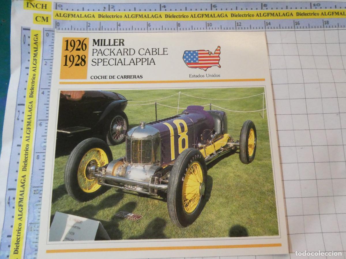 Coches y motocicletas: TARJETA FICHA T&Eacute;CNICA COCHES DE COLECCI&Oacute;N PLANETA AGOSTINI ESTADOS UNIDOS 1926 MILLER PACKARD 1083