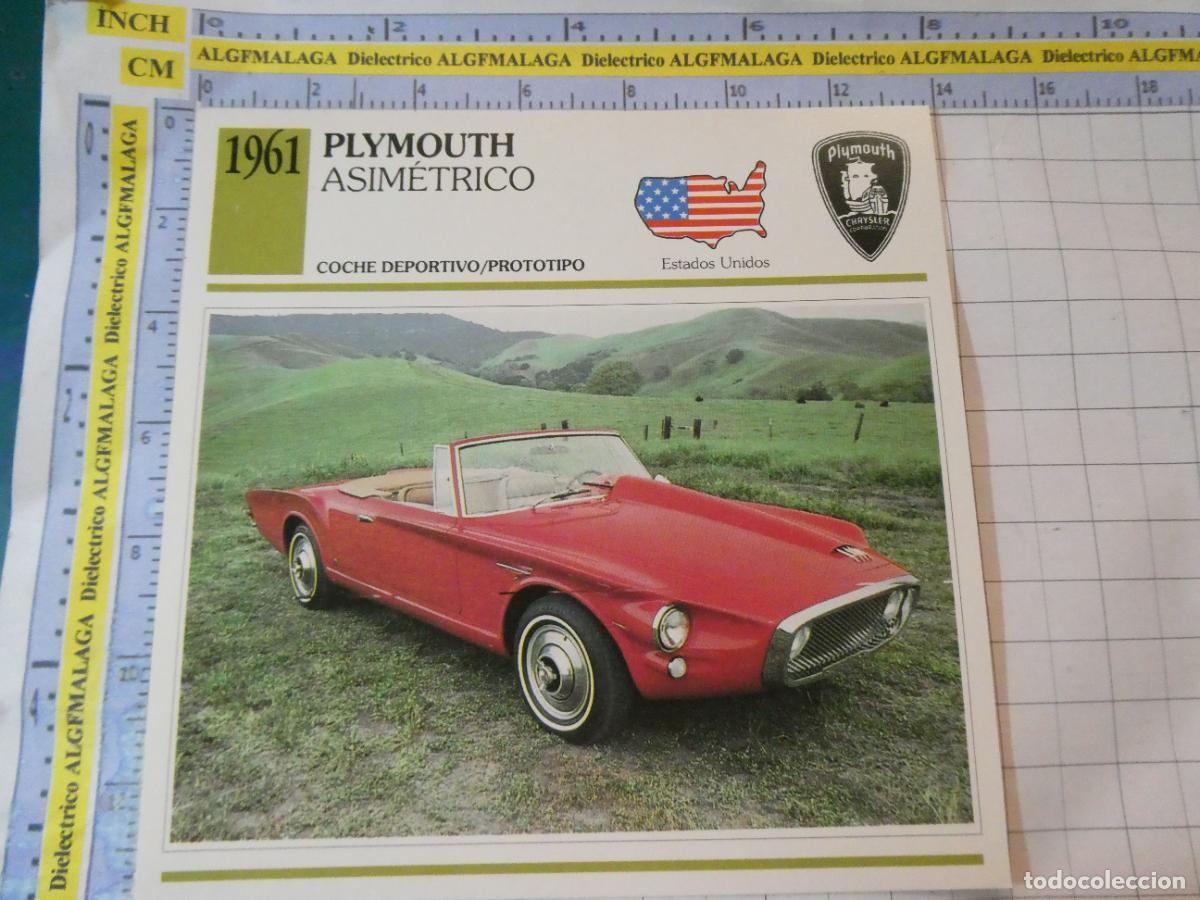 Coches y motocicletas: TARJETA FICHA T&Eacute;CNICA COCHES DE COLECCI&Oacute;N PLANETA AGOSTINI ESTADOS UNIDOS 1961 PLYMOUTH ASIMETR 1084