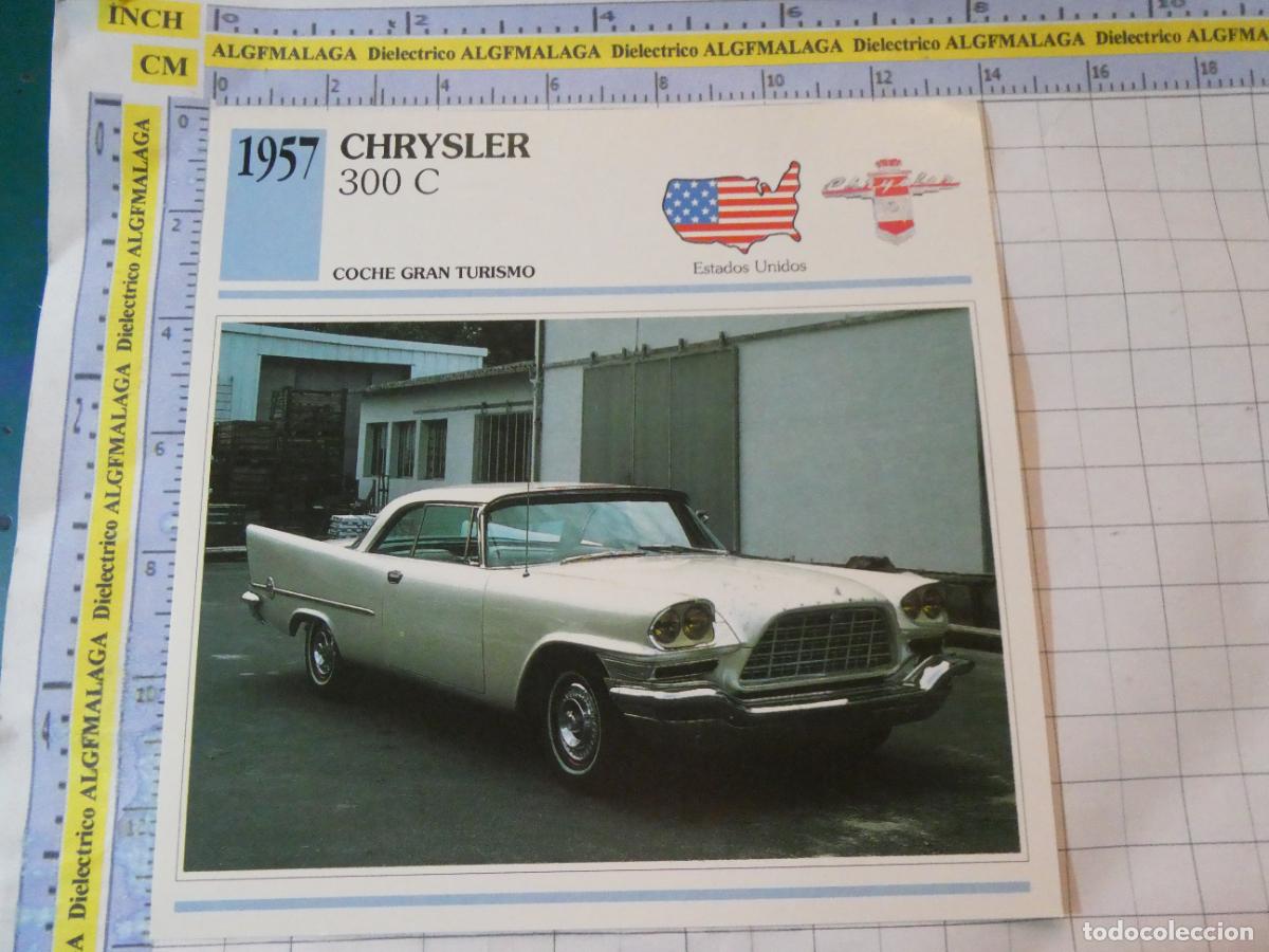 Coches y motocicletas: TARJETA FICHA T&Eacute;CNICA COCHES DE COLECCI&Oacute;N PLANETA AGOSTINI ESTADOS UNIDOS 1957 CHRYSLER 300C 1085