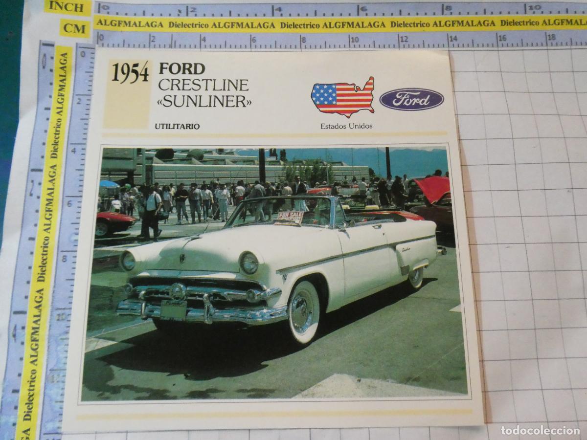 Coches y motocicletas: TARJETA FICHA T&Eacute;CNICA COCHES DE COLECCI&Oacute;N PLANETA AGOSTINI ESTADOS UNIDOS 1954 FORD CRESTLINE 1087