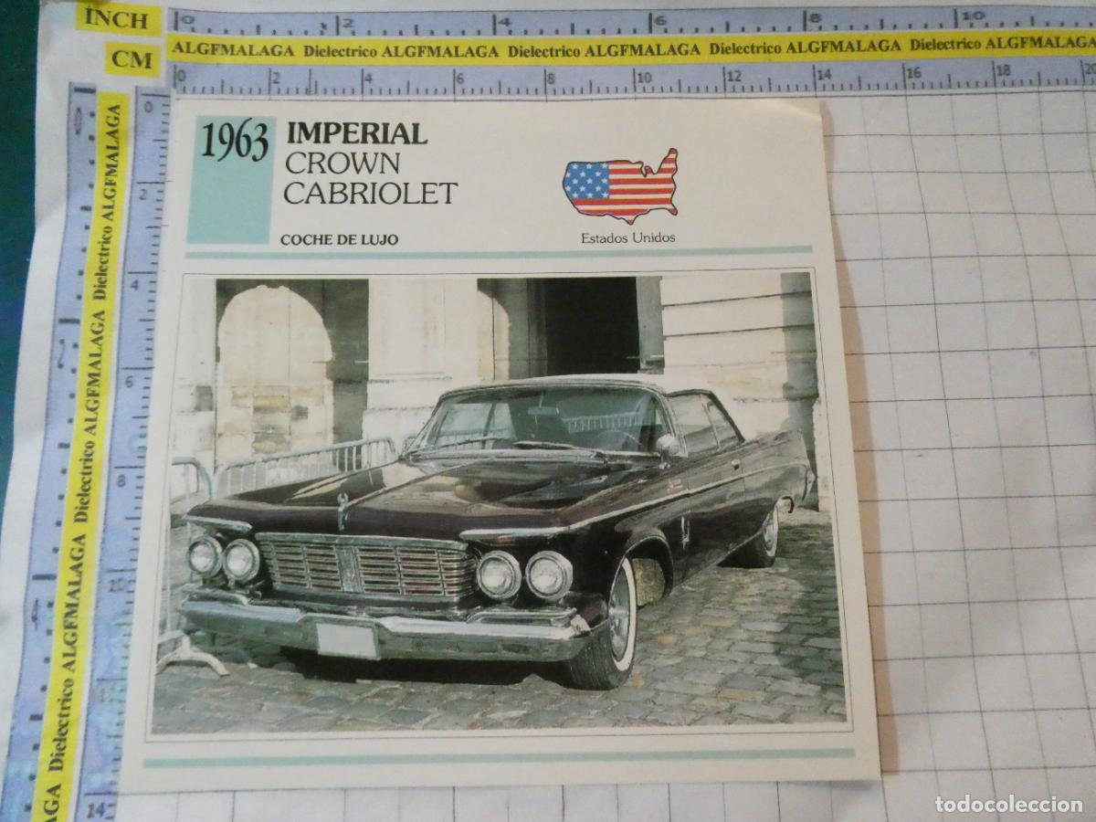 Coches y motocicletas: TARJETA FICHA T&Eacute;CNICA COCHES DE COLECCI&Oacute;N PLANETA AGOSTINI ESTADOS UNIDOS 1963 IMPERIAL CROWN 1091