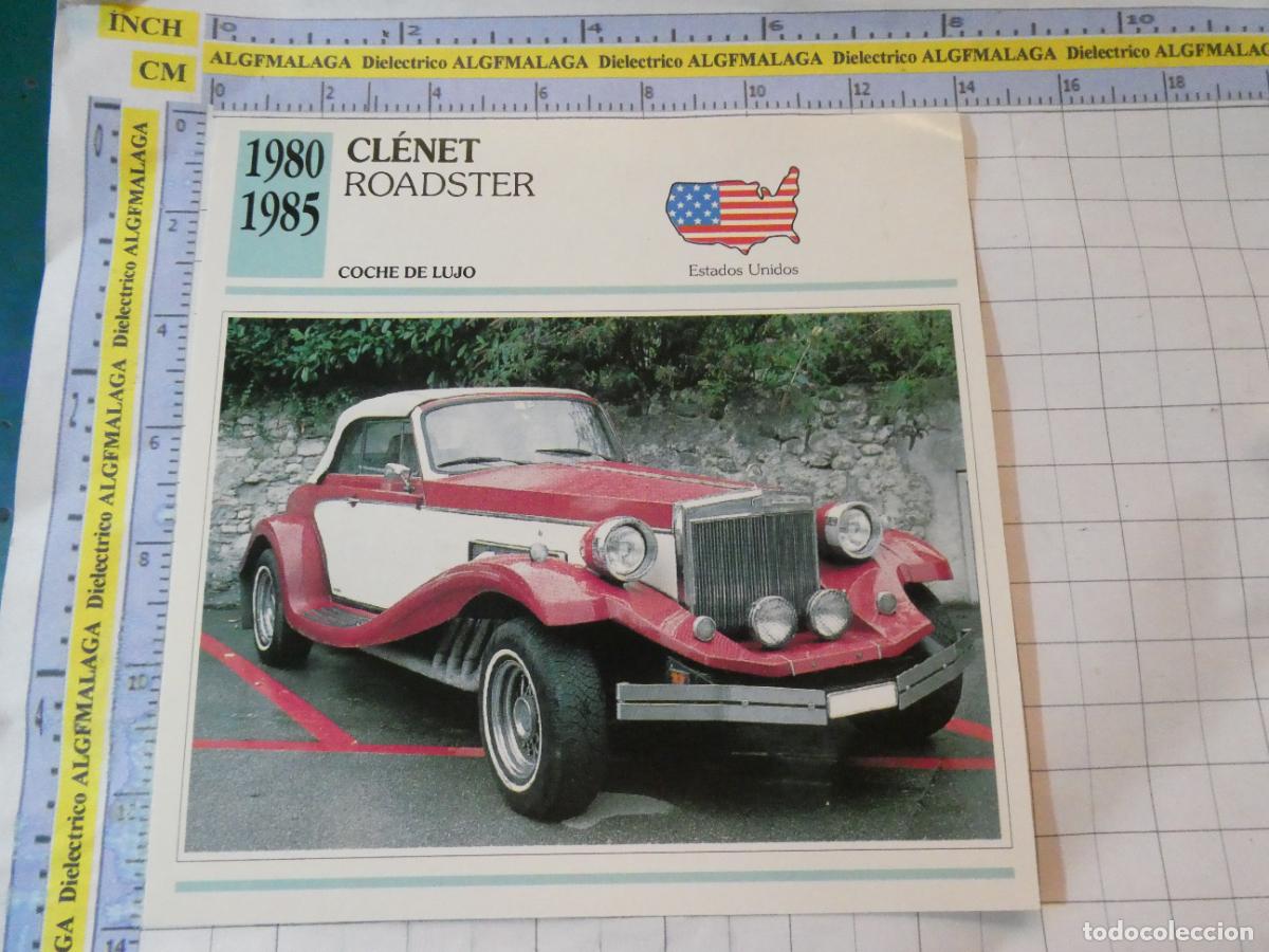 Coches y motocicletas: TARJETA FICHA T&Eacute;CNICA COCHES DE COLECCI&Oacute;N PLANETA AGOSTINI ESTADOS UNIDOS 1980 CLENET ROADSTER 1092