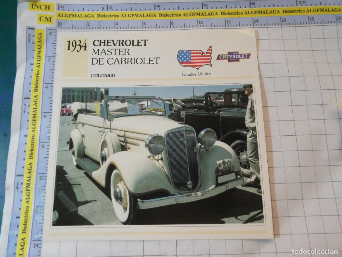 Coches y motocicletas: TARJETA FICHA T&Eacute;CNICA COCHES DE COLECCI&Oacute;N PLANETA AGOSTINI ESTADOS UNIDOS 1934 CHEVROLET MASTER 1093