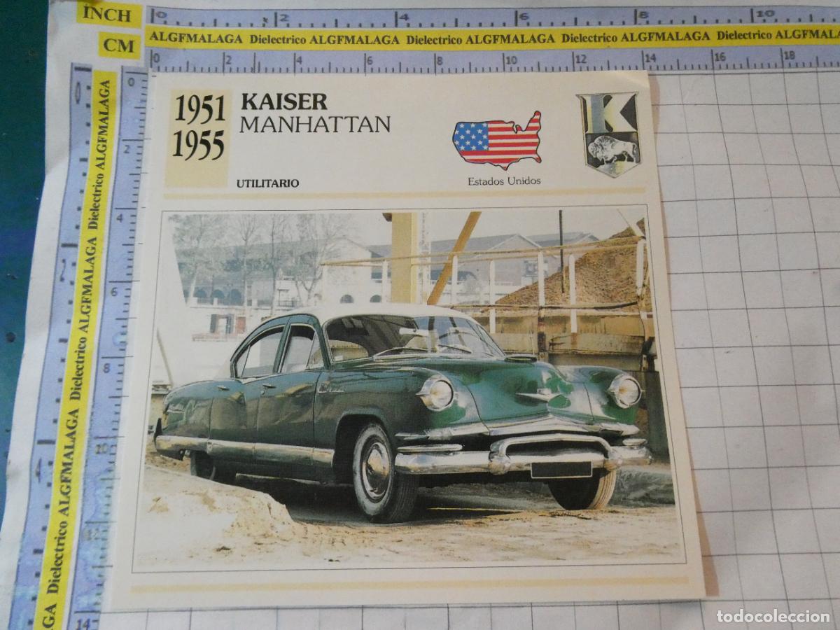 Coches y motocicletas: TARJETA FICHA T&Eacute;CNICA COCHES DE COLECCI&Oacute;N PLANETA AGOSTINI ESTADOS UNIDOS 1951 KAISER MANHATTAN 1094