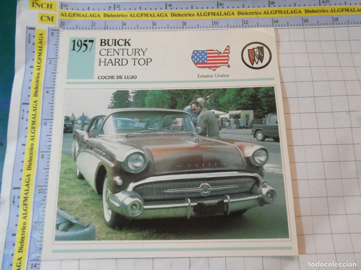 Coches y motocicletas: TARJETA FICHA T&Eacute;CNICA COCHES DE COLECCI&Oacute;N PLANETA AGOSTINI ESTADOS UNIDOS 1957 BUICK CENTURY 1095