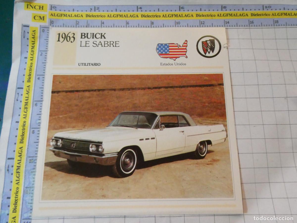 Coches y motocicletas: TARJETA FICHA T&Eacute;CNICA COCHES COLECCI&Oacute;N PLANETA AGOSTINI ESTADOS UNIDOS 1963 BUICK LE SABRE 1102
