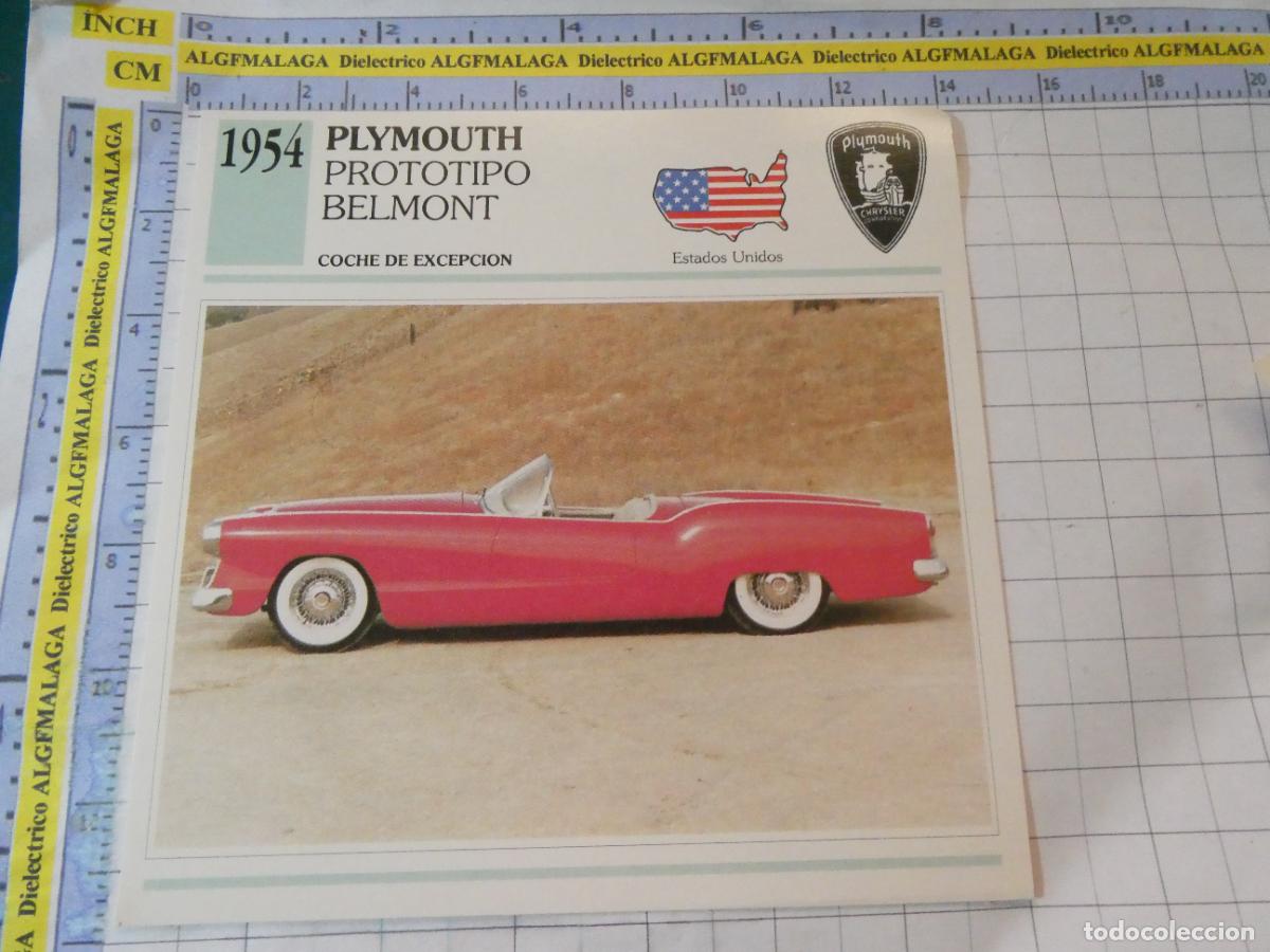 Coches y motocicletas: TARJETA FICHA T&Eacute;CNICA COCHES COLECCI&Oacute;N PLANETA AGOSTINI ESTADOS UNIDOS 1954 PLYMOUTH BELMONT 1103