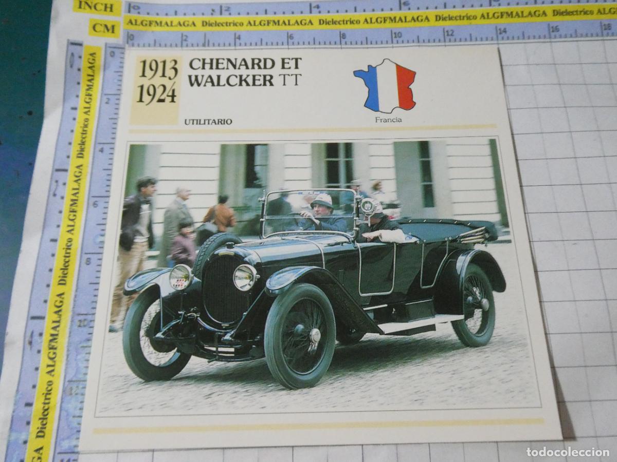 Coches y motocicletas: TARJETA FICHA T&Eacute;CNICA COCHES COLECCI&Oacute;N PLANETA AGOSTINI FRANCIA 1913 CHENARD ET WALCKER. 1112