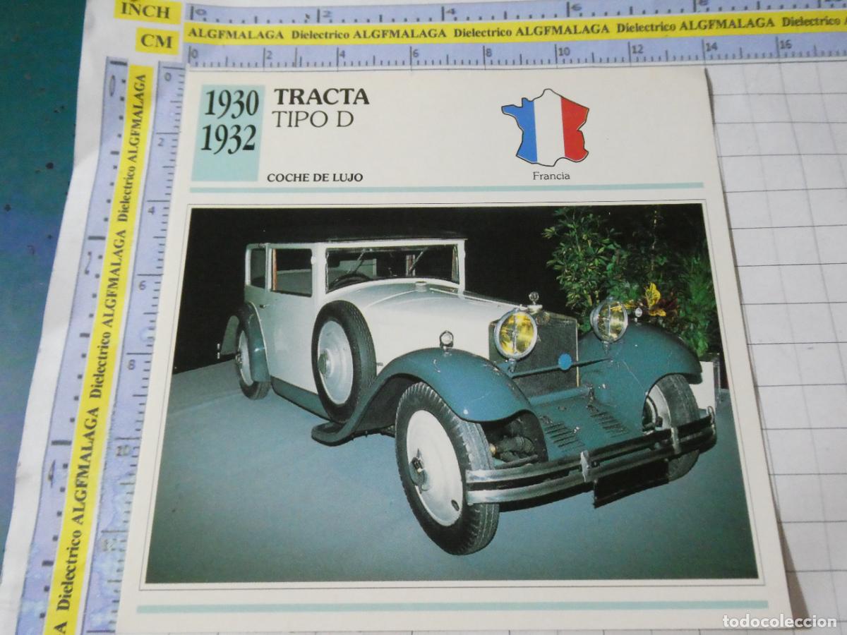 Coches y motocicletas: TARJETA FICHA T&Eacute;CNICA COCHES COLECCI&Oacute;N PLANETA AGOSTINI FRANCIA 1930 TRACTA TIPO D. 1120