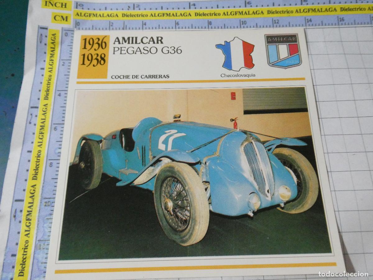 Coches y motocicletas: TARJETA FICHA T&Eacute;CNICA COCHES COLECCI&Oacute;N PLANETA AGOSTINI FRANCIA 1936 AMILCAR PEGASO G36. 1126