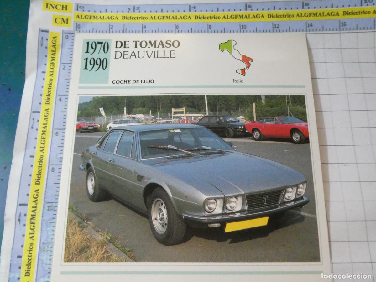 Coches y motocicletas: TARJETA FICHA T&Eacute;CNICA COCHES COLECCI&Oacute;N PLANETA AGOSTINI ITALIA 1970 DE TOMASO DEAUVILLE. . 1127