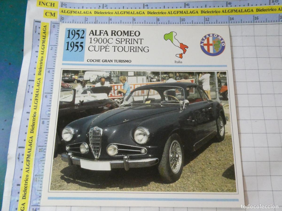 Coches y motocicletas: TARJETA FICHA T&Eacute;CNICA COCHES COLECCI&Oacute;N PLANETA AGOSTINI ITALIA 1952 ALFA ROMEO 1900C. 1128