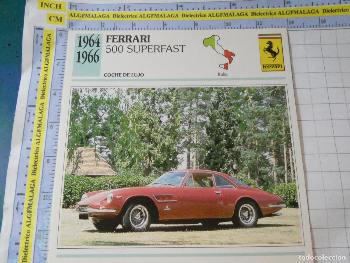 Coches y motocicletas: TARJETA FICHA T&Eacute;CNICA COCHES COLECCI&Oacute;N PLANETA AGOSTINI ITALIA 1964 FERRARI 500 SUPERFAST 1129