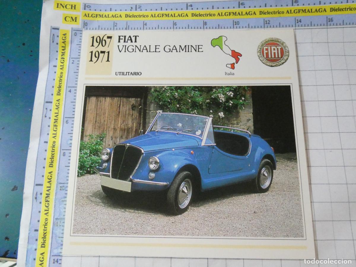 Coches y motocicletas: TARJETA FICHA T&Eacute;CNICA COCHES COLECCI&Oacute;N PLANETA AGOSTINI ITALIA 1967 FIAT VIGNALE GAMINE 1132