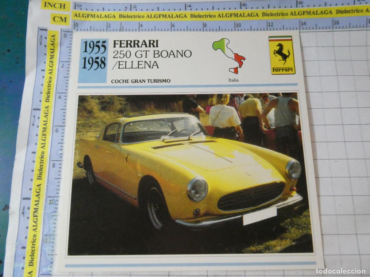 Coches y motocicletas: TARJETA FICHA T&Eacute;CNICA COCHES COLECCI&Oacute;N PLANETA AGOSTINI ITALIA 1955 FERRARI 250GT BOANO 1134