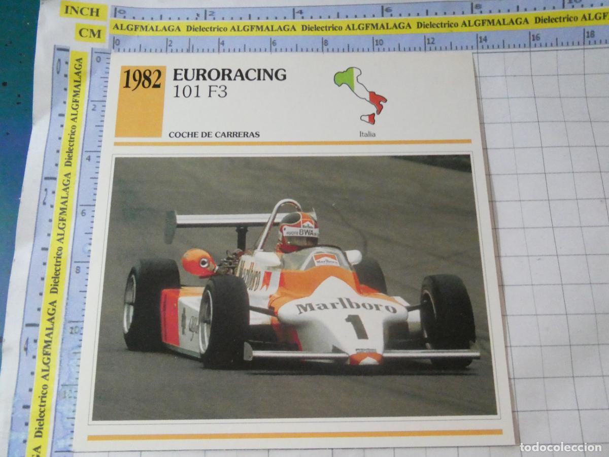 Coches y motocicletas: TARJETA FICHA T&Eacute;CNICA COCHES COLECCI&Oacute;N PLANETA AGOSTINI ITALIA 1982 EURORACING 101 F3 1135