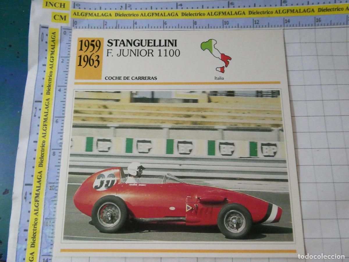Coches y motocicletas: TARJETA FICHA T&Eacute;CNICA COCHES COLECCI&Oacute;N PLANETA AGOSTINI ITALIA 1959 STANGUELLINI F. JUNIOR 1100 1137