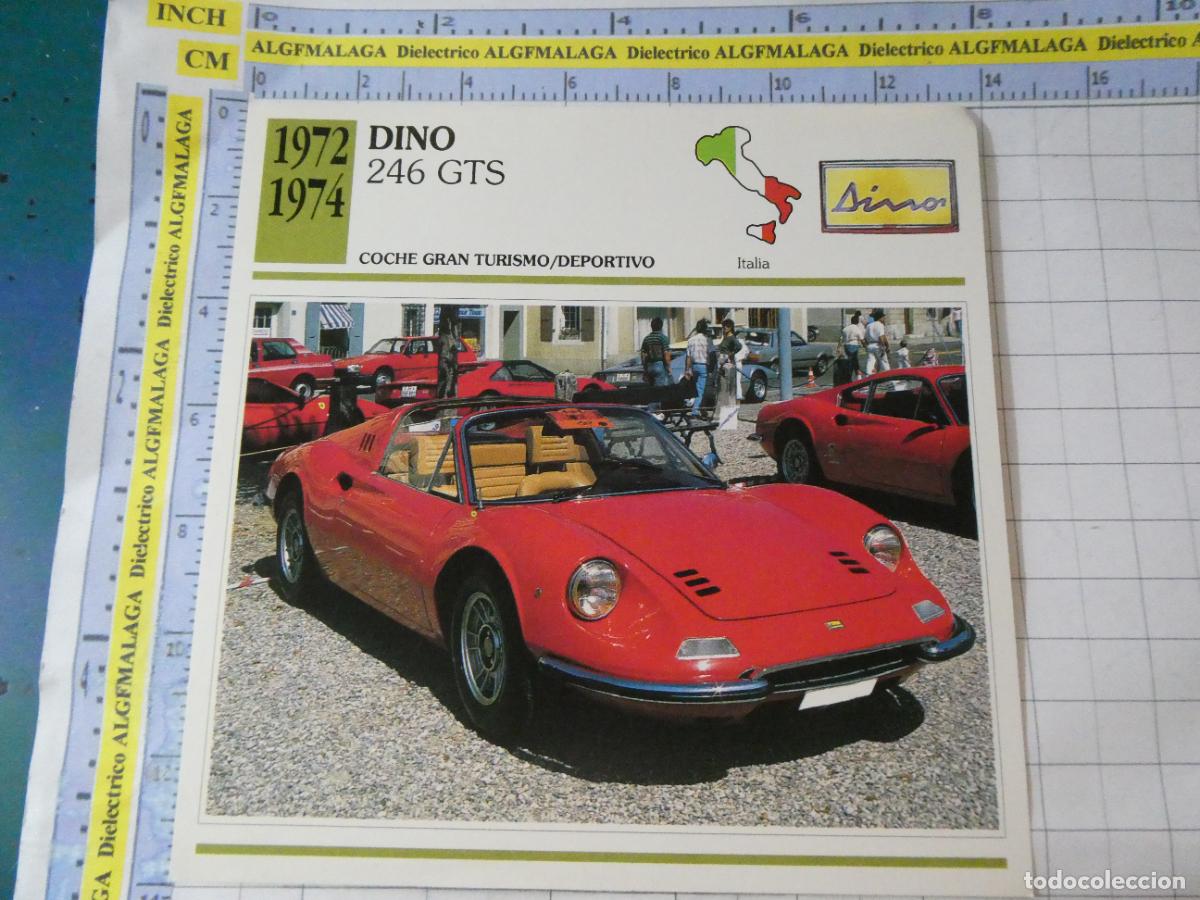 Coches y motocicletas: TARJETA FICHA T&Eacute;CNICA COCHES COLECCI&Oacute;N PLANETA AGOSTINI ITALIA 1972 DINO 246 GTS 1143