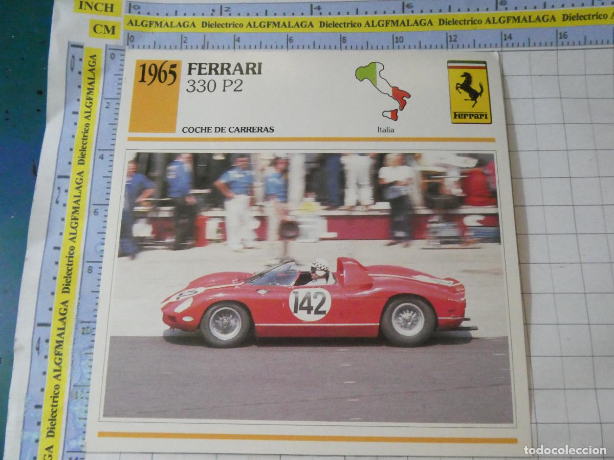 Coches y motocicletas: TARJETA FICHA T&Eacute;CNICA COCHES COLECCI&Oacute;N PLANETA AGOSTINI ITALIA 1965 FERRARI 330 P2 1145