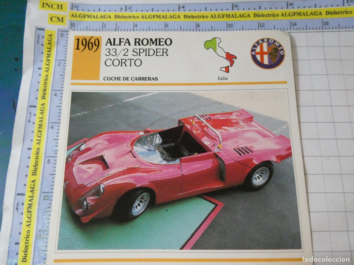 Coches y motocicletas: TARJETA FICHA T&Eacute;CNICA COCHES COLECCI&Oacute;N PLANETA AGOSTINI ITALIA 1969 ALFA ROMEO 33/2 SPIDER 1146