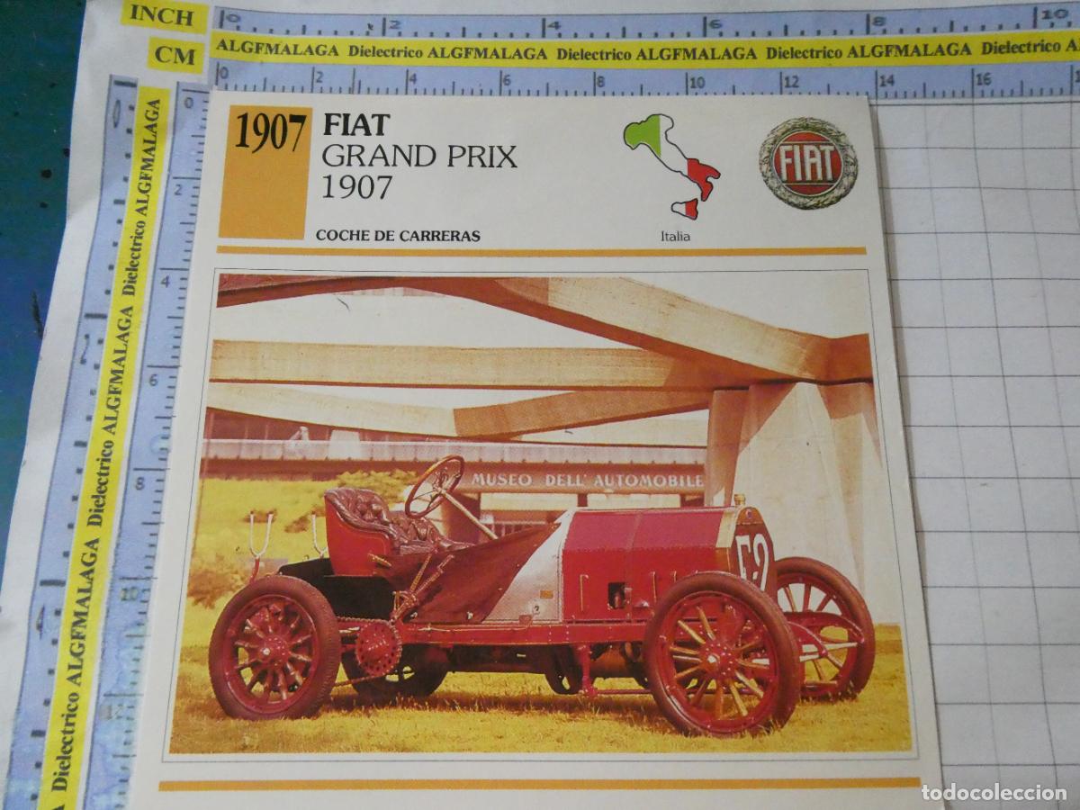 Coches y motocicletas: TARJETA FICHA T&Eacute;CNICA COCHES COLECCI&Oacute;N PLANETA AGOSTINI ITALIA 1907 FIAT GRAND PRIX 1907 1147