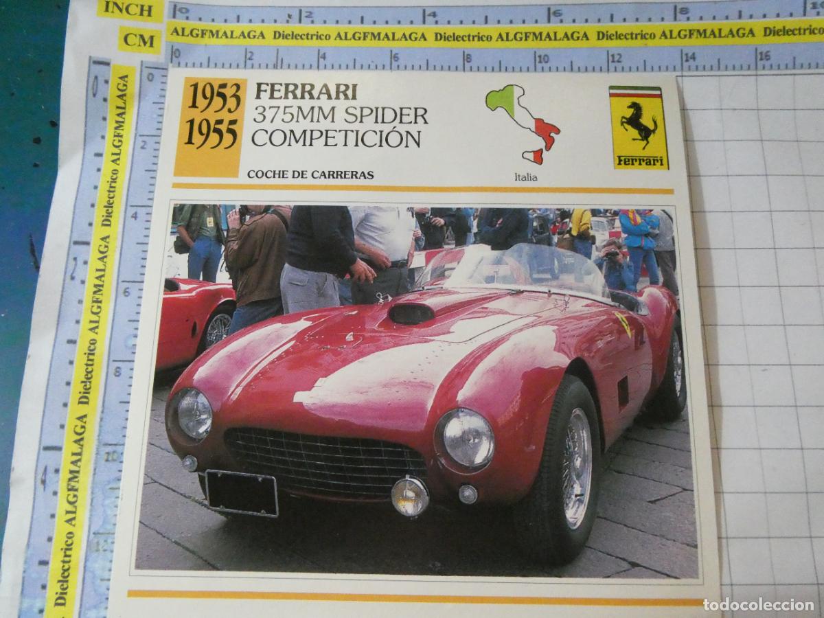 Coches y motocicletas: TARJETA FICHA T&Eacute;CNICA COCHES COLECCI&Oacute;N PLANETA AGOSTINI ITALIA 1953 FERRARI 375MM SPIDER 1148
